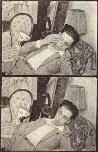Desnos endormi Photo Man Ray, reproduit dans André Breton, Nadja, Paris, Éditions de la Nouvelle Revue française, 1928.